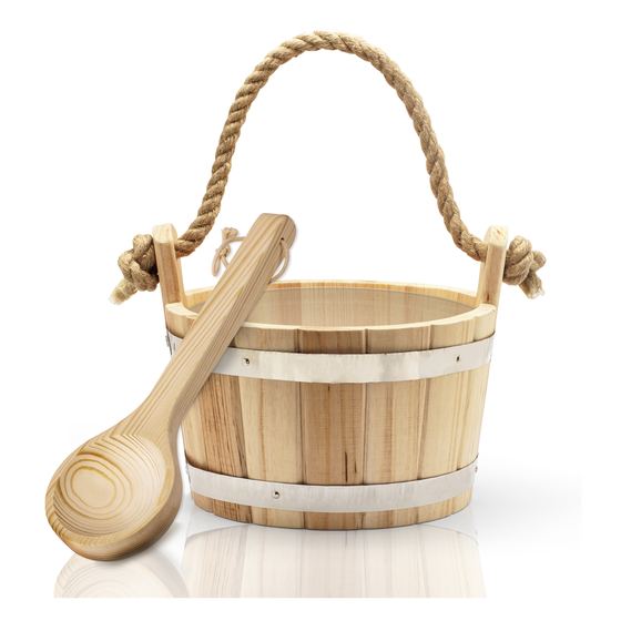 Sauna-Eimer mit Hanfseil, 4 Liter